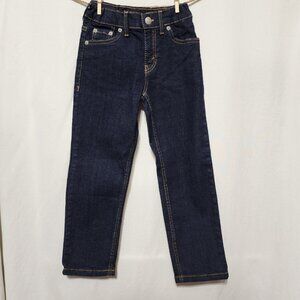Levi's 502 Boys Jeans Size 6 Regular Taper Adjustable Waist Band Stretch Dark